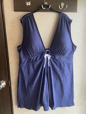 Swimsuit swim dress plus size 24 navy blue plus size coverage swimsuits for all